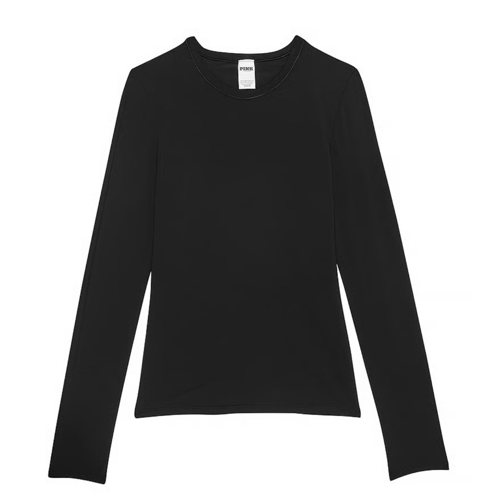 PINK Victoria's Secret Black Long Sleeve seamless Crew Top